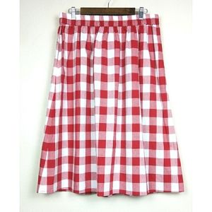 Joan Rivers Buffalo Plaid Full Midi Skirt Checker